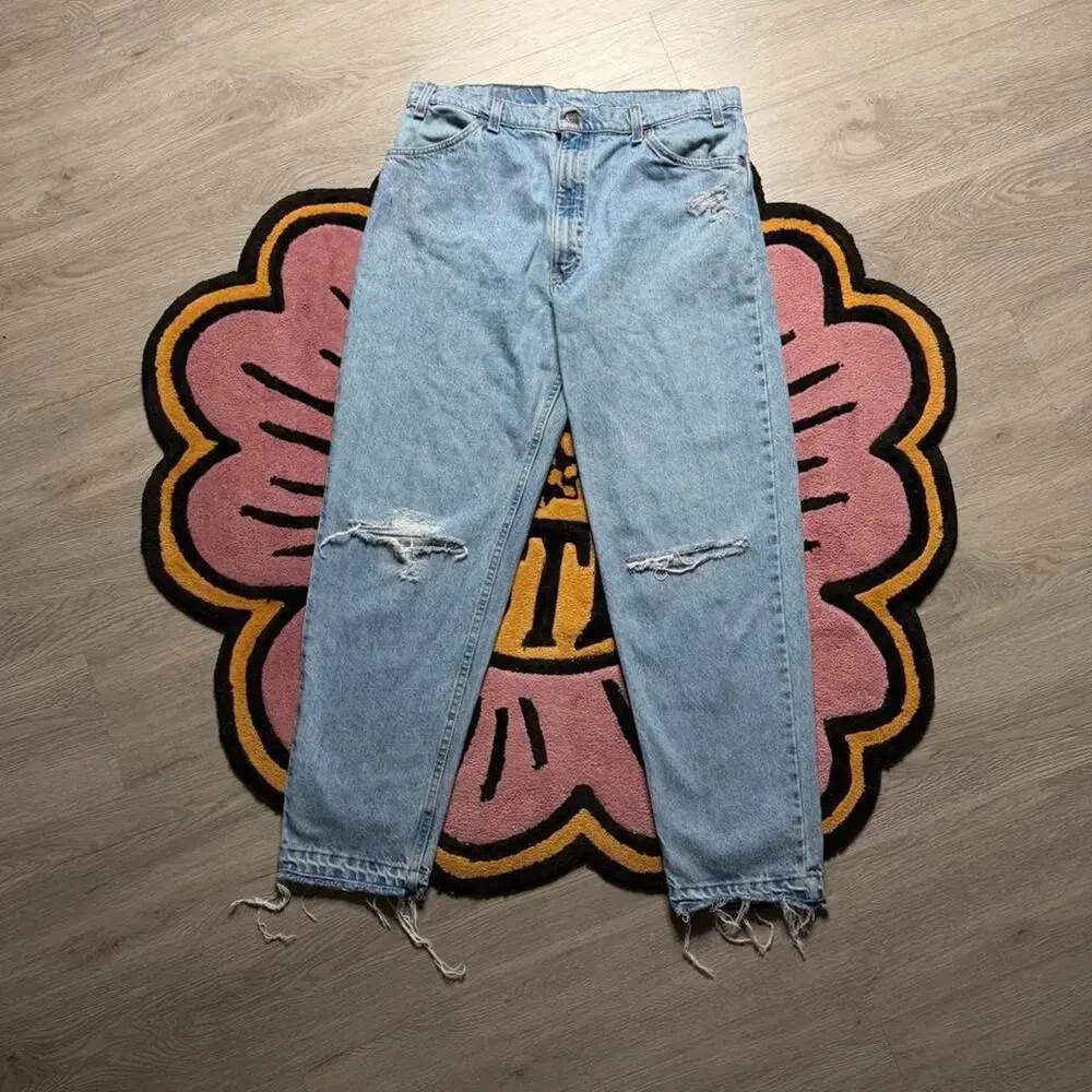 Vintage 80’s Levi’s Orange Tab Distressed Denim Jeans Size 36x30 Light Blue